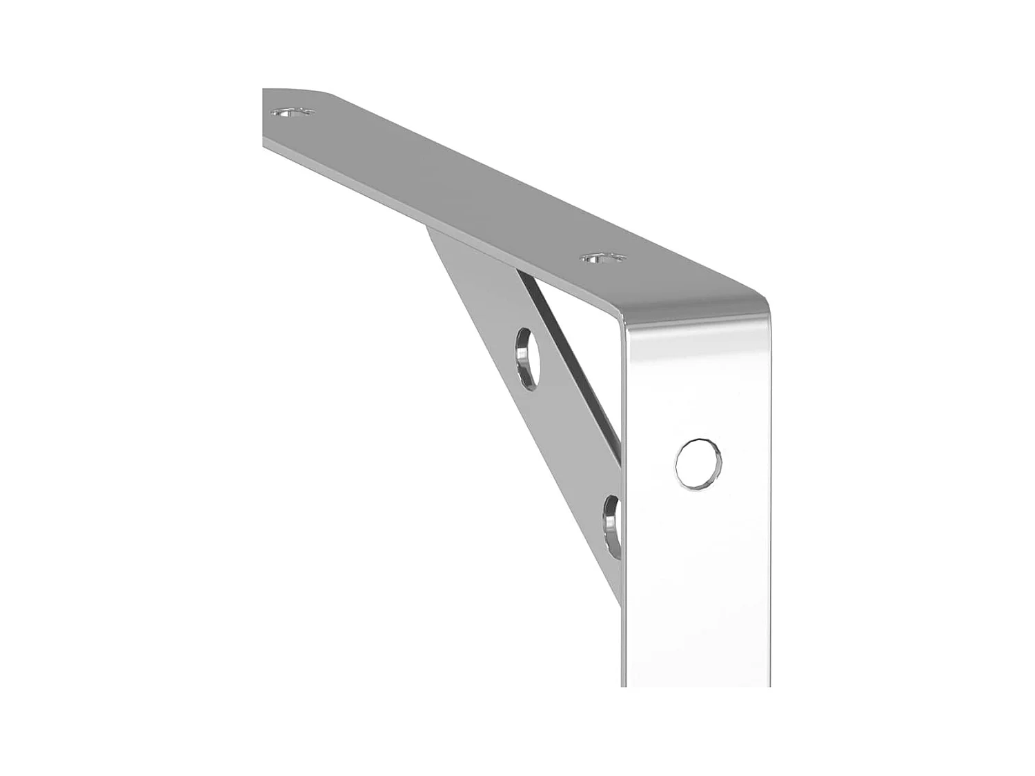 Plankdragers 4 st 20x2,5x14 cm roestvrijstaal zilverkleurig