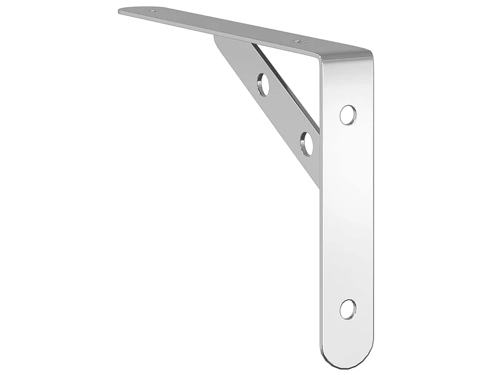 Supports d'étagères 4 pcs 20x2,5x14 cm argenté acier inoxydable