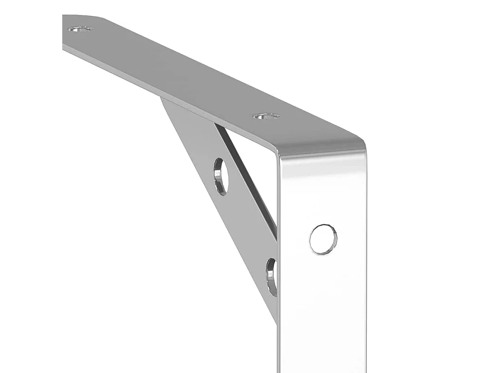 Supports d'étagères 4 pcs 20x2,5x14 cm argenté acier inoxydable