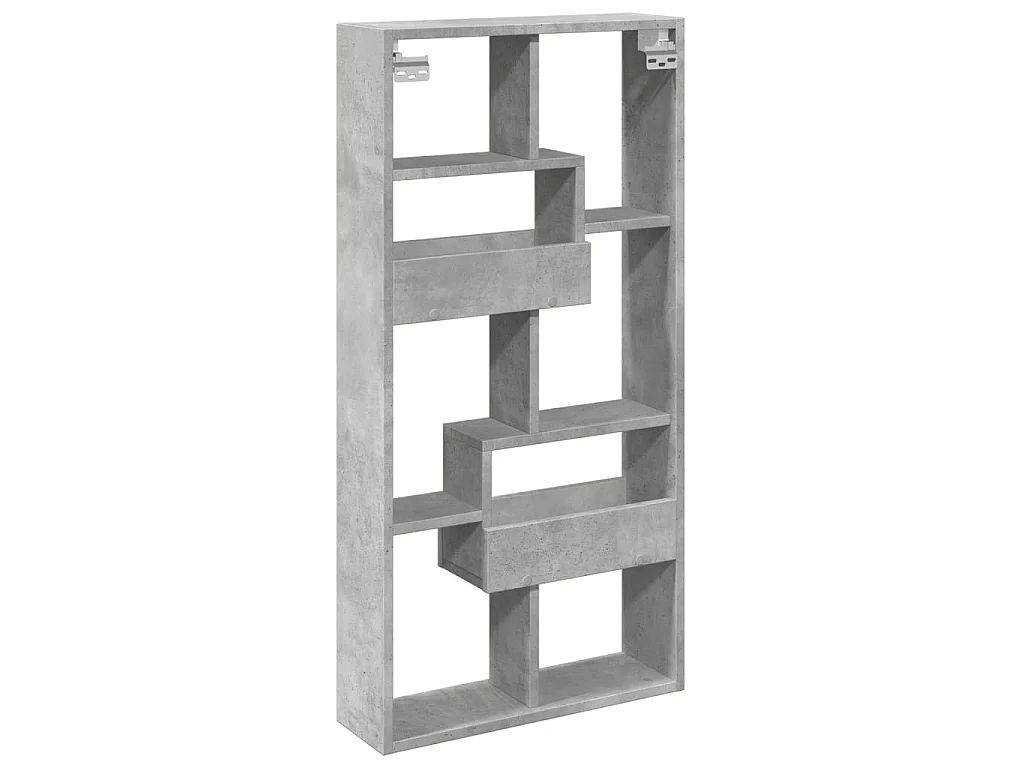 Wandschrank Betongrau 50x15x100 cm Holzwerkstoff
