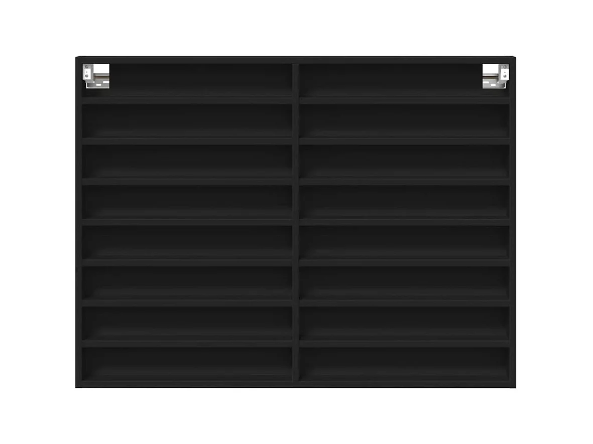 Armoire à vitrine noir 100x8,5x75 cm bois d'ingénierie