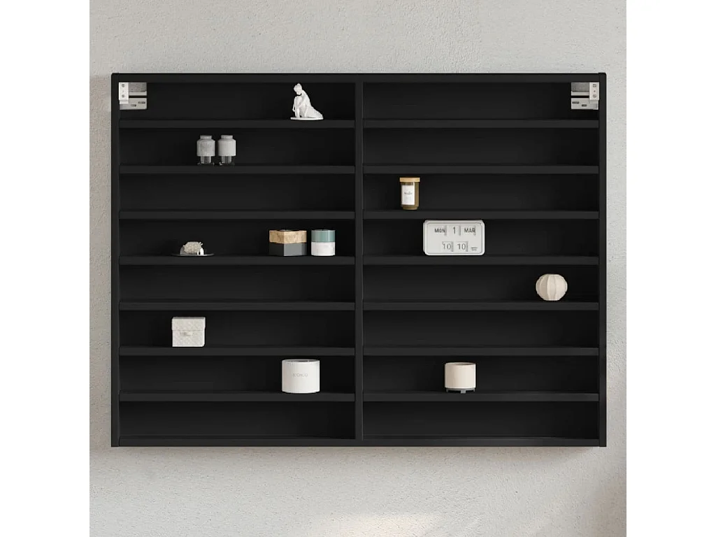 Armoire à vitrine noir 100x8,5x75 cm bois d'ingénierie