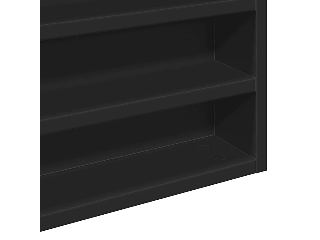 Armoire à vitrine noir 100x8,5x75 cm bois d'ingénierie