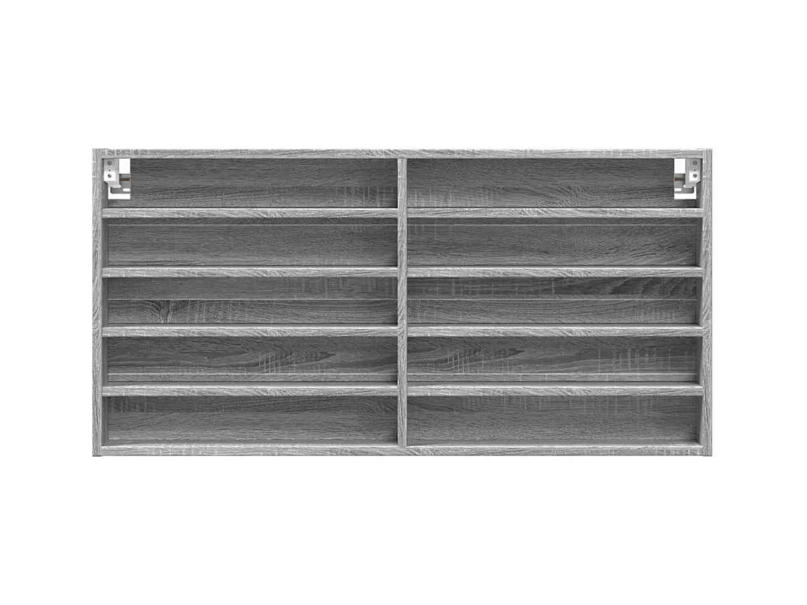 Armadietto Vetrina Grigio Sonoma 100x8,5x50cm Legno Multistrato