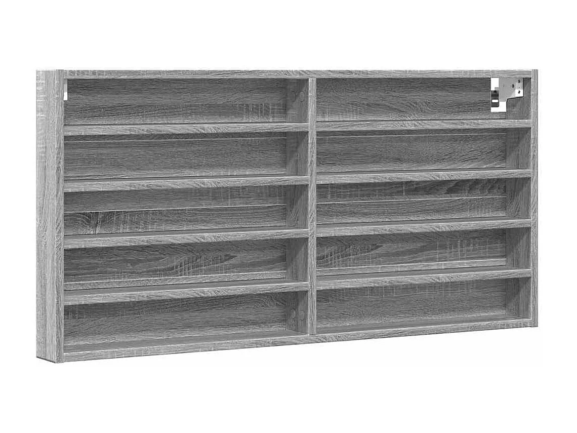 Armoire à vitrine sonoma gris 100x8,5x50 cm bois d'ingénierie