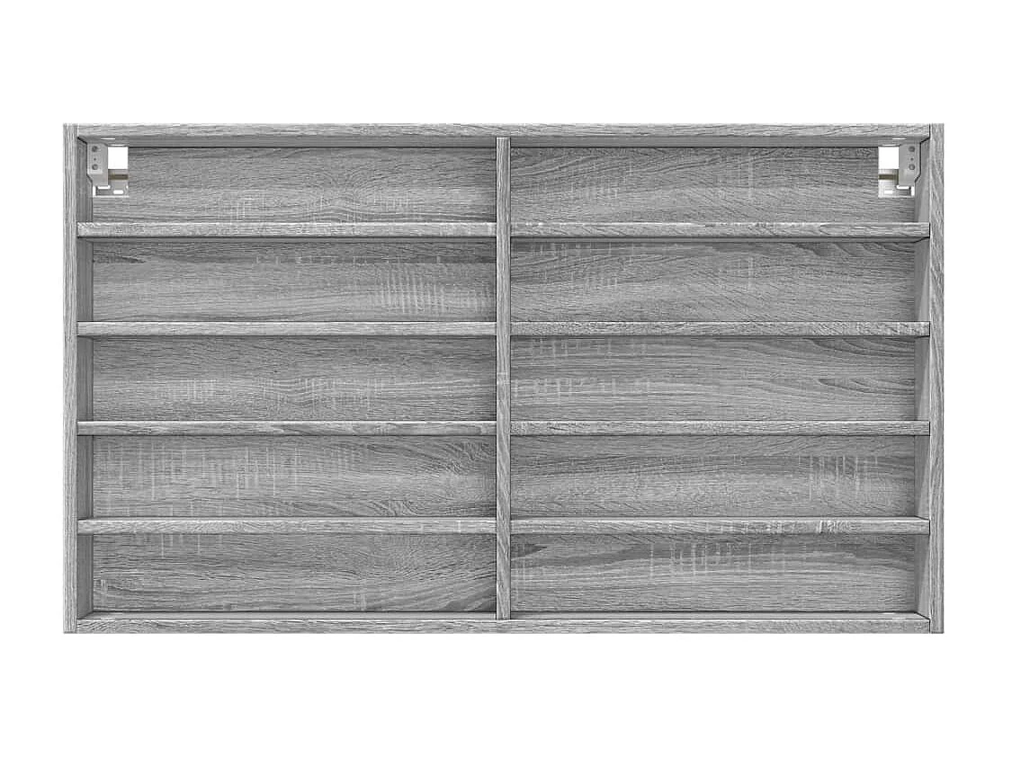 Armoire à vitrine sonoma gris 100x15x58 cm bois d'ingénierie