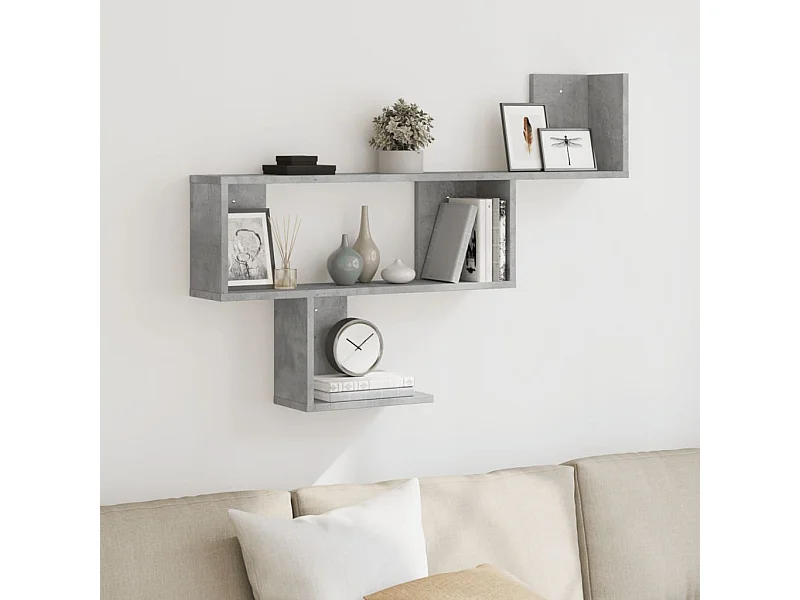 Prateleira de parede 100x15x70 cm deriv. madeira cinza cimento