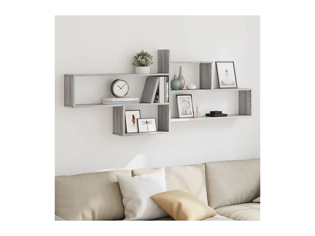 Wandregal Grau Sonoma 167,5x18x68 cm Holzwerkstoff