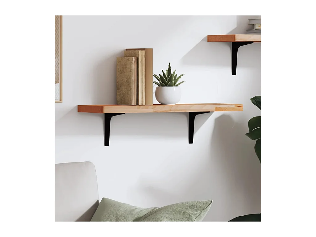 Wandregal 60x20x2,5 cm Massivholz Buche