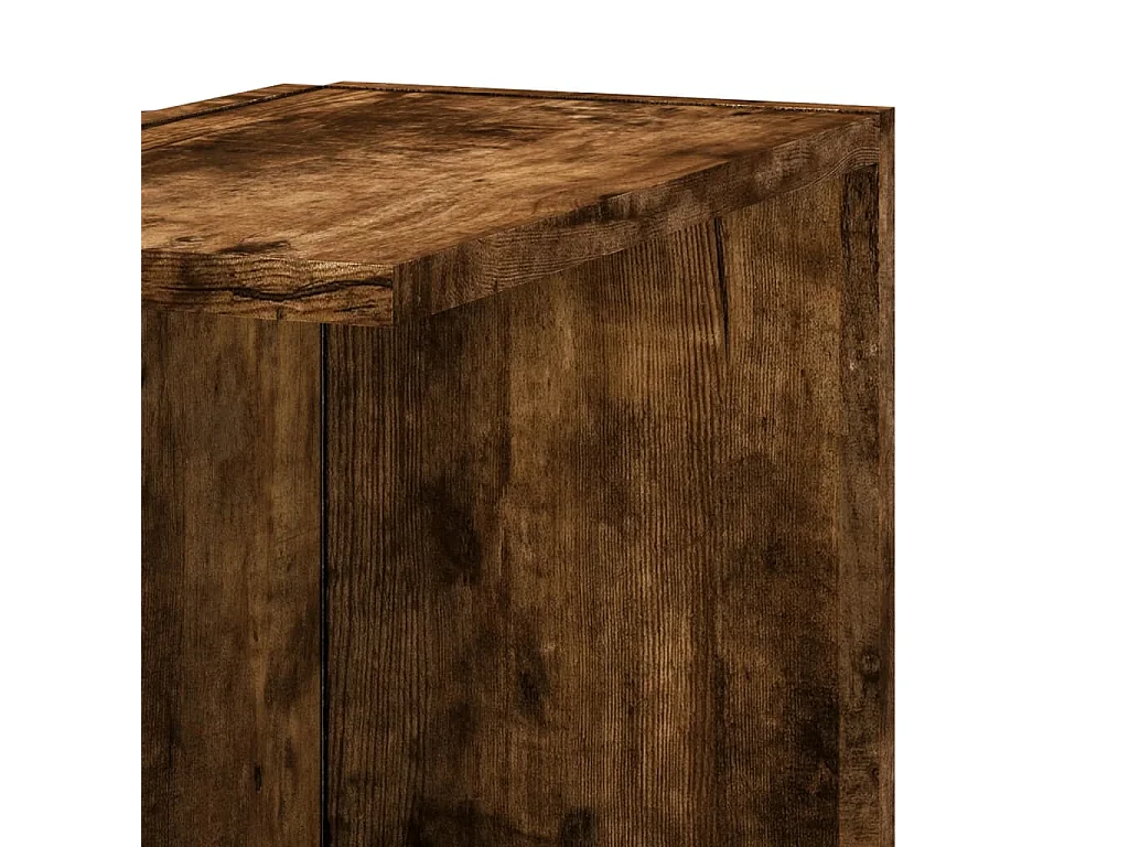 Scaffale Angolare Muro Rovere Fumo 36,5x36,5x140cm Multistrato
