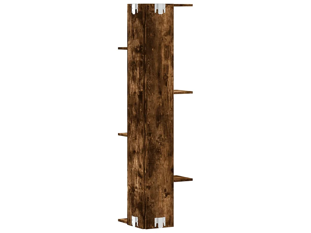 Wand-Eckregal Räuchereiche 36,5x36,5x140 cm Holzwerkstoff
