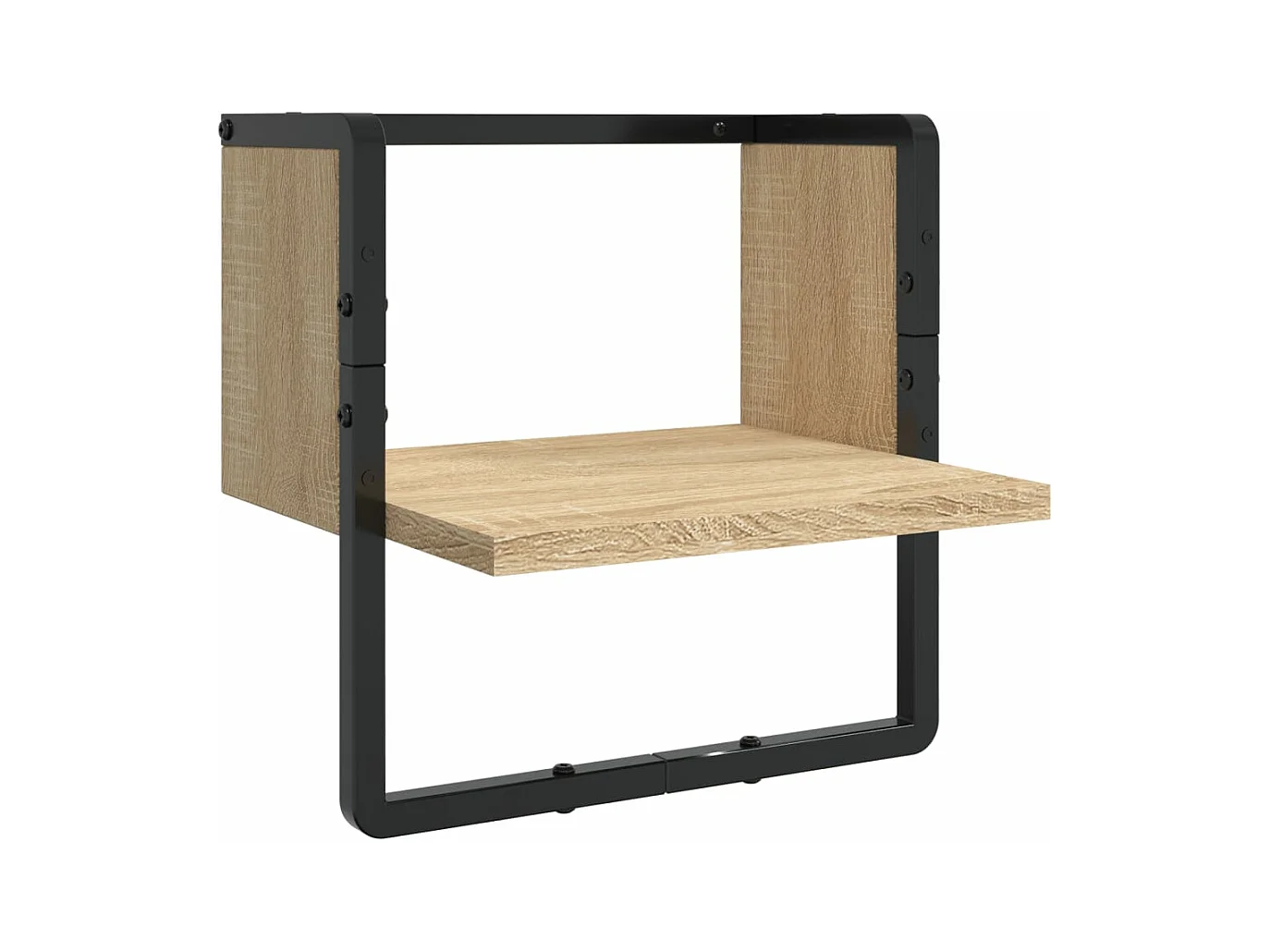 Ensemble d'étagères murales avec barres 4 pcs chêne sonoma