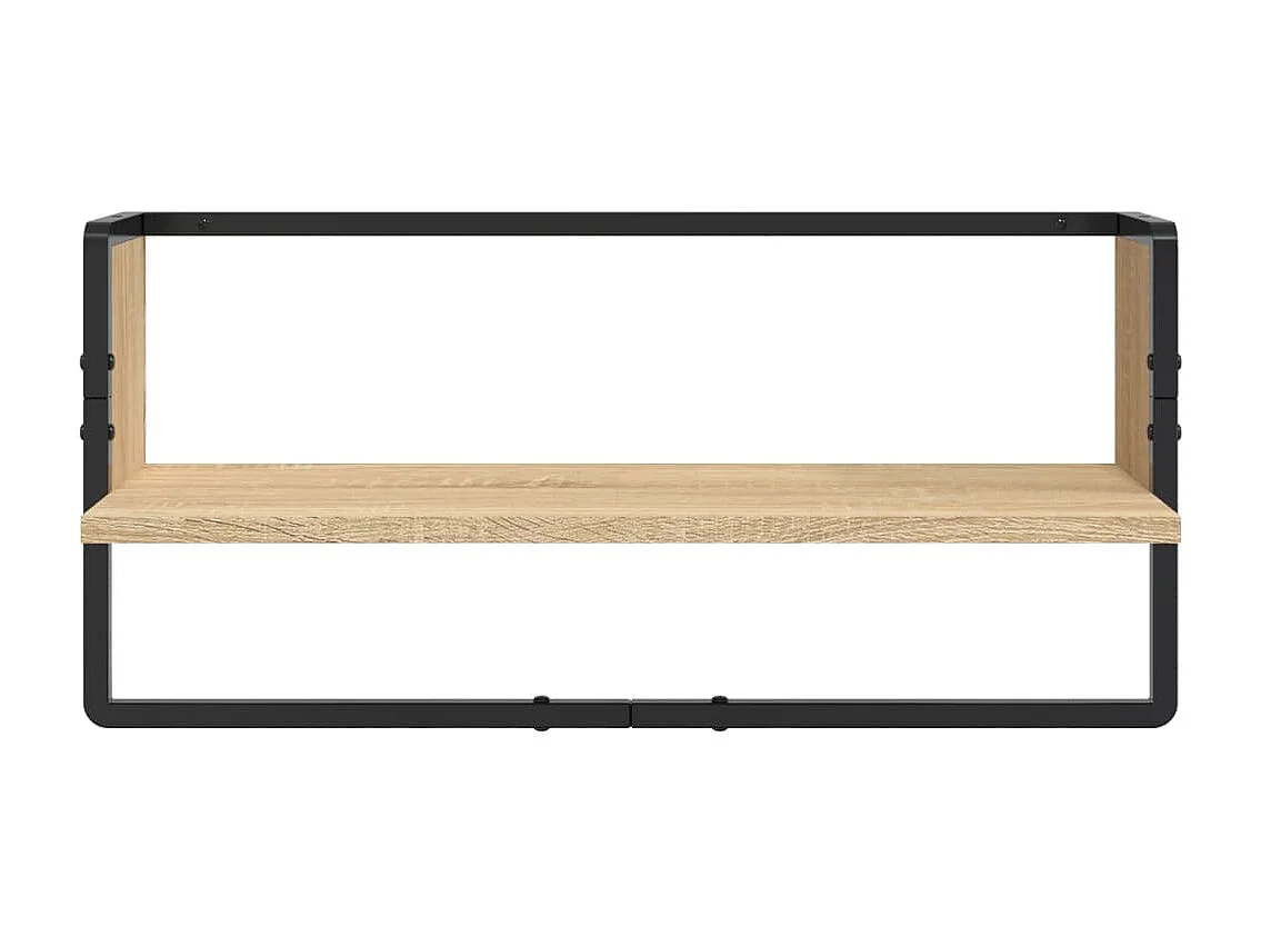 Ensemble d'étagères murales avec barres 4 pcs chêne sonoma