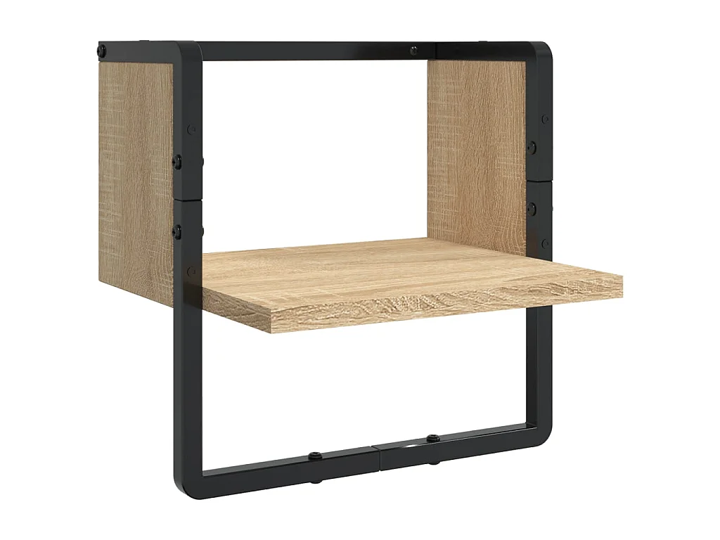 Ensemble d'étagères murales avec barres 4 pcs chêne sonoma