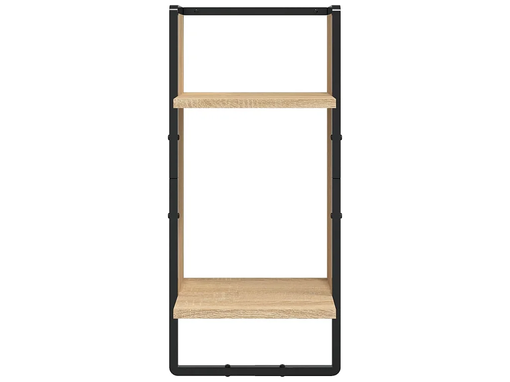 Ensemble d'étagères murales avec barres 4 pcs chêne sonoma
