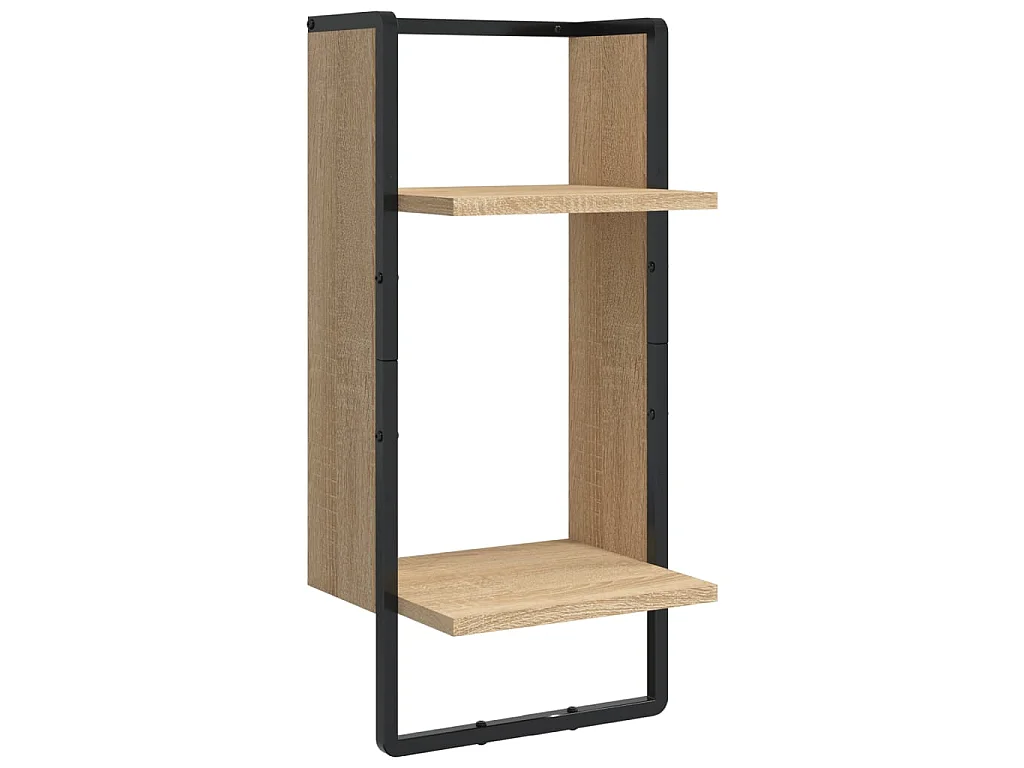 Ensemble d'étagères murales avec barres 4 pcs chêne sonoma