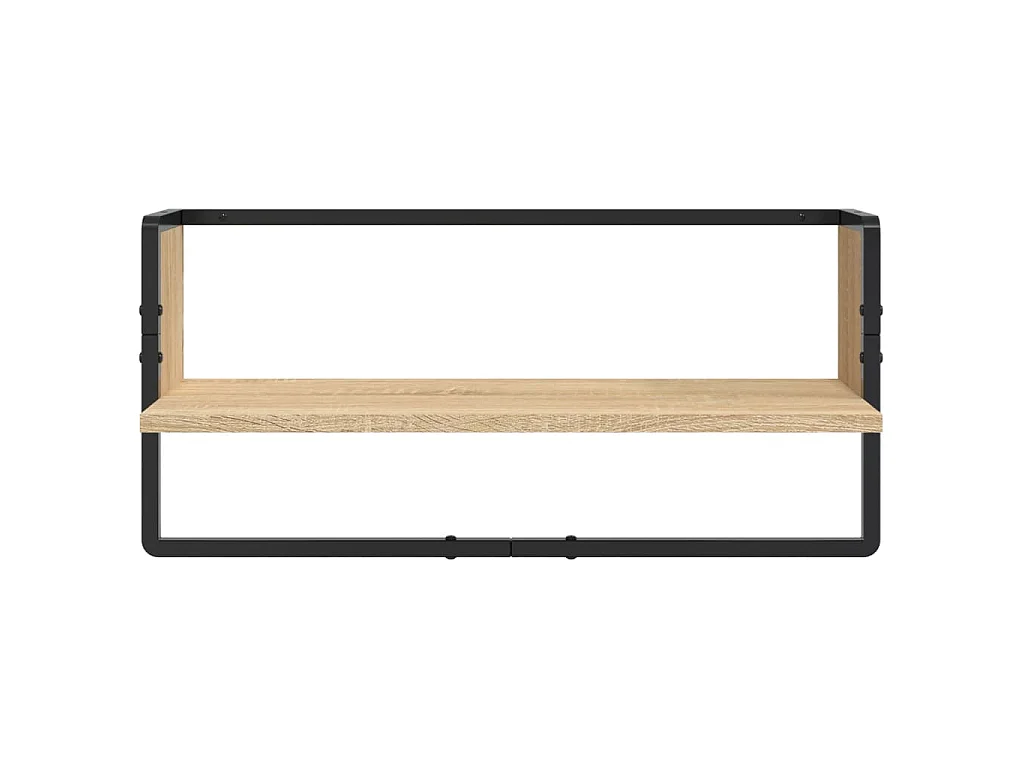 Ensemble d'étagères murales avec barres 4 pcs chêne sonoma