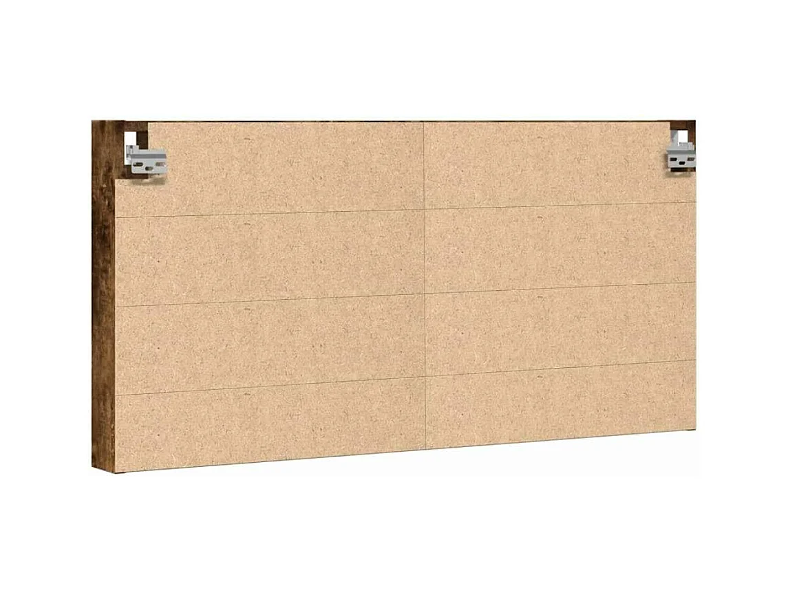 Vitrinekast 100x8,5x50 cm bewerkt hout gerookt eikenkleurig