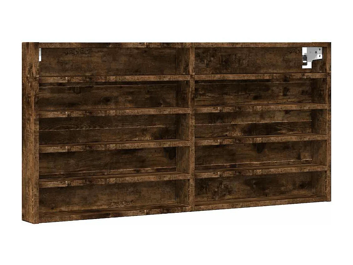 Armadietto Vetrina Rovere Fumo 100x8,5x50 cm Legno Multistrato
