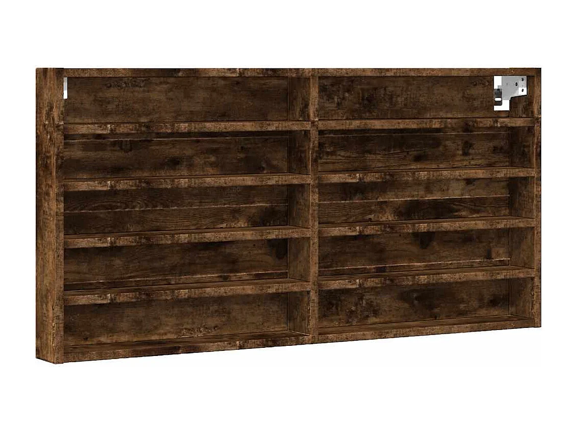 Armoire à vitrine chêne fumé 100x8,5x50 cm bois d'ingénierie