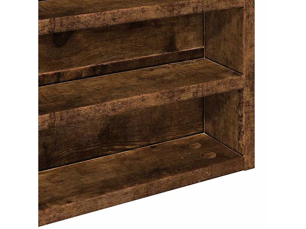 Armoire à vitrine chêne fumé 100x8,5x50 cm bois d'ingénierie