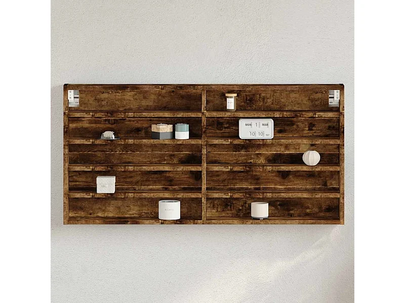 Armadietto Vetrina Rovere Fumo 100x8,5x50 cm Legno Multistrato