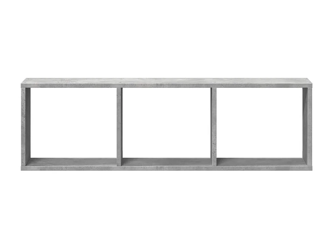Wandkast 100x16x30 cm bewerkt hout betongrijs