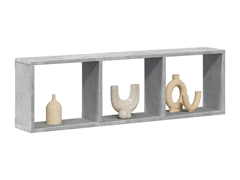 Wandkast 100x16x30 cm bewerkt hout betongrijs
