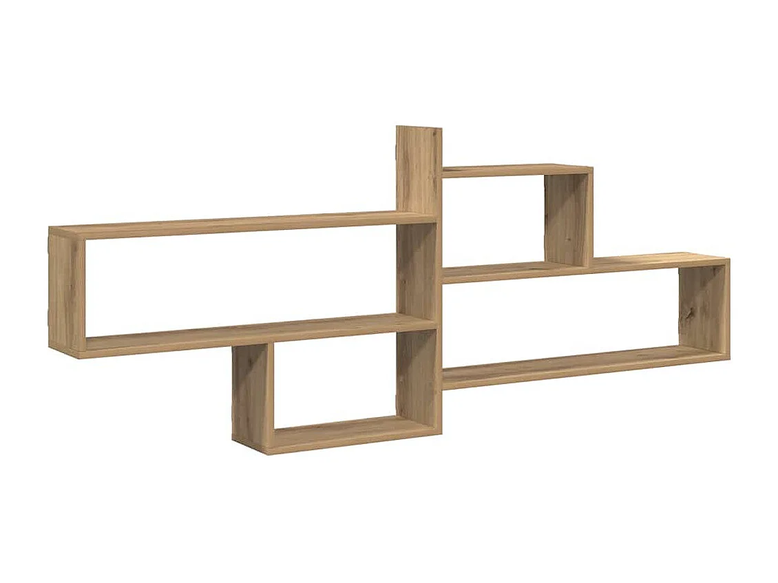 Wandschap 167,5x18x68 cm bewerkt hout artisanaal eikenkleurig