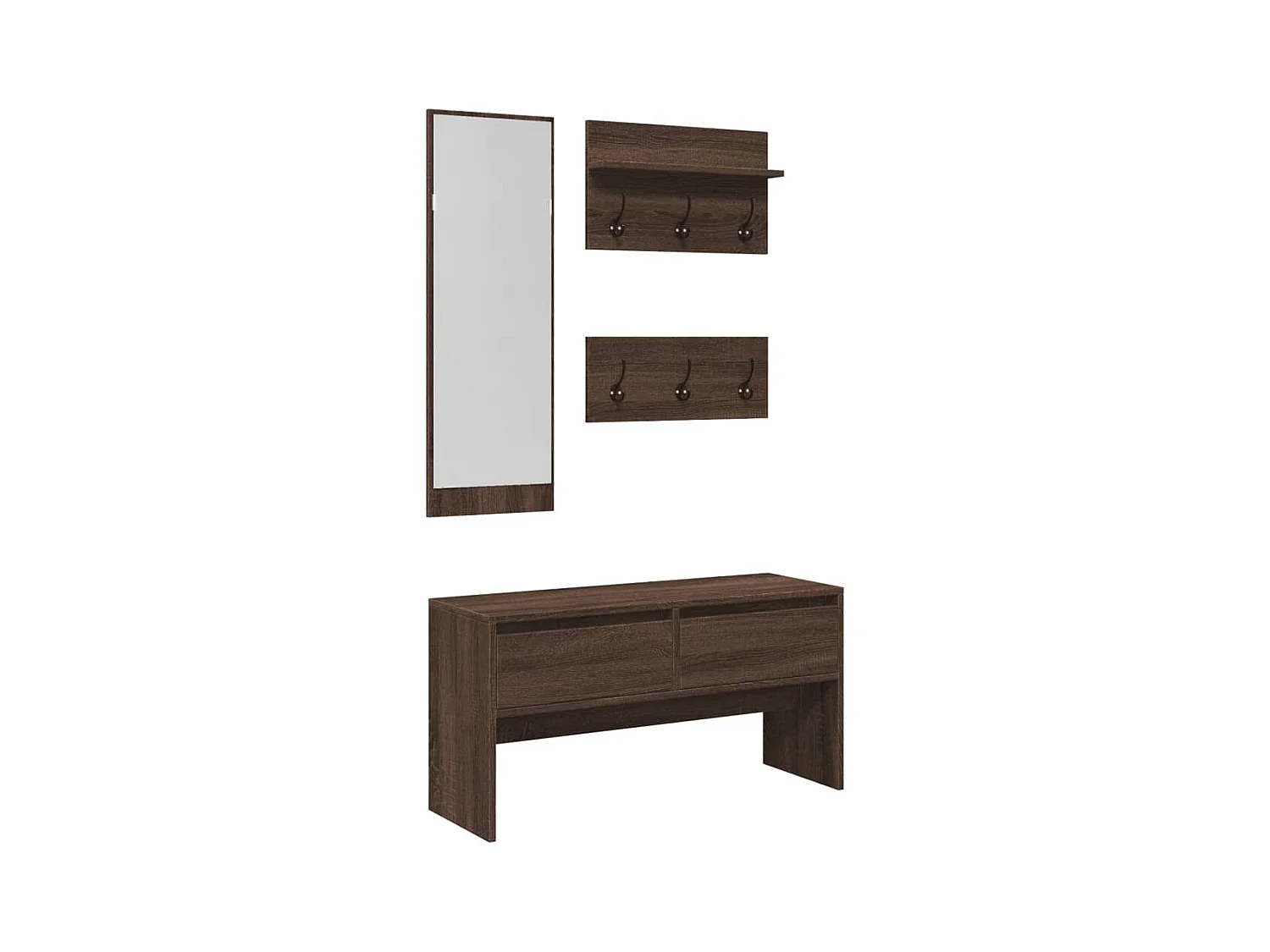 Ensemble de meubles de couloir 4 pcs chêne marron