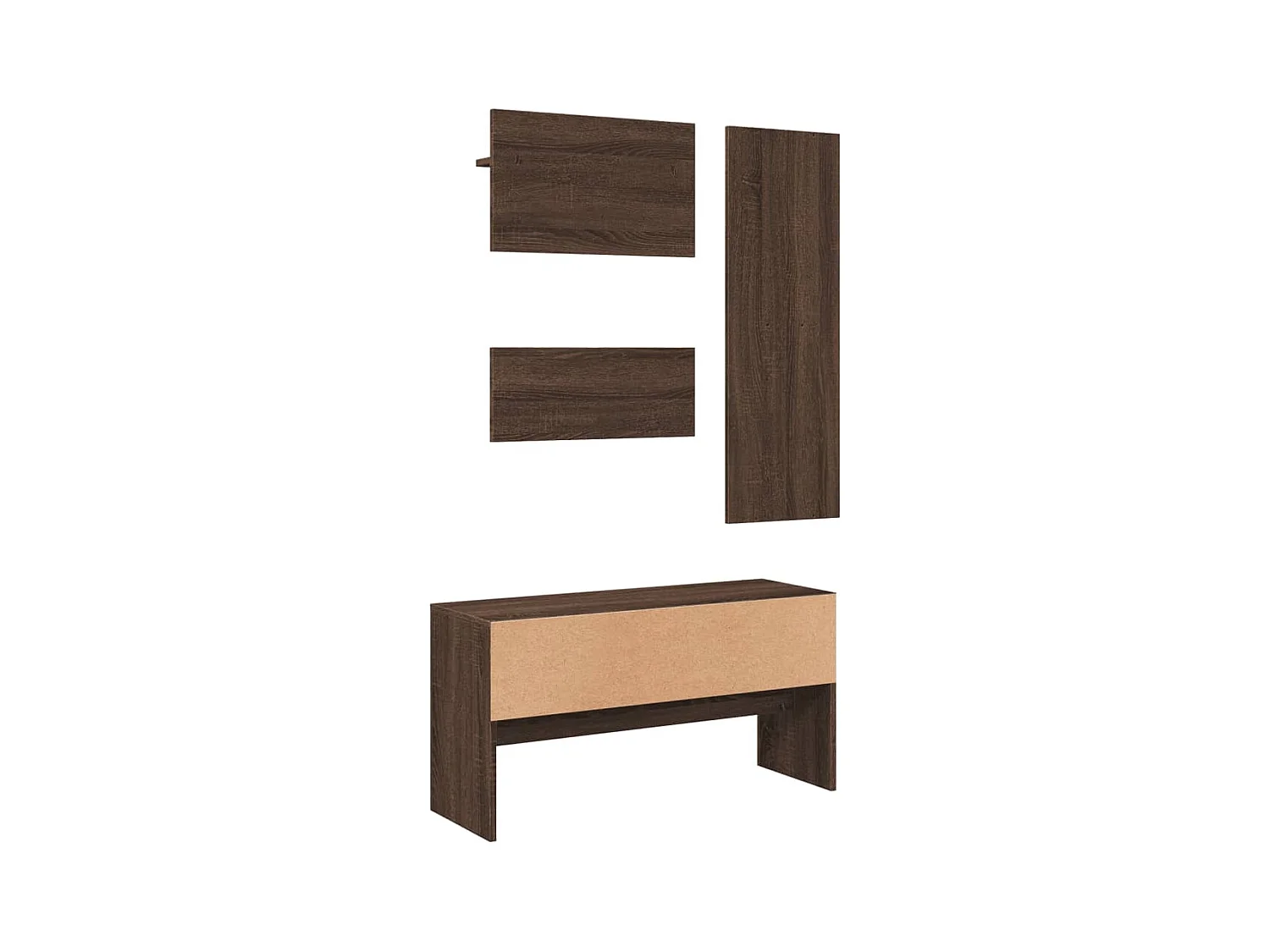 Ensemble de meubles de couloir 4 pcs chêne marron