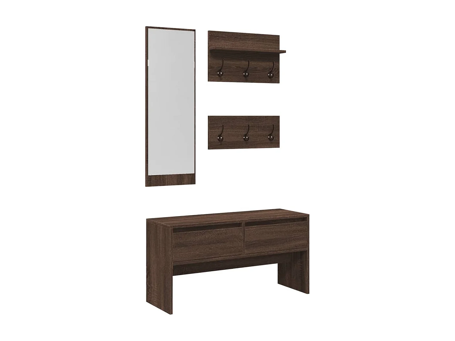 Ensemble de meubles de couloir 4 pcs chêne marron