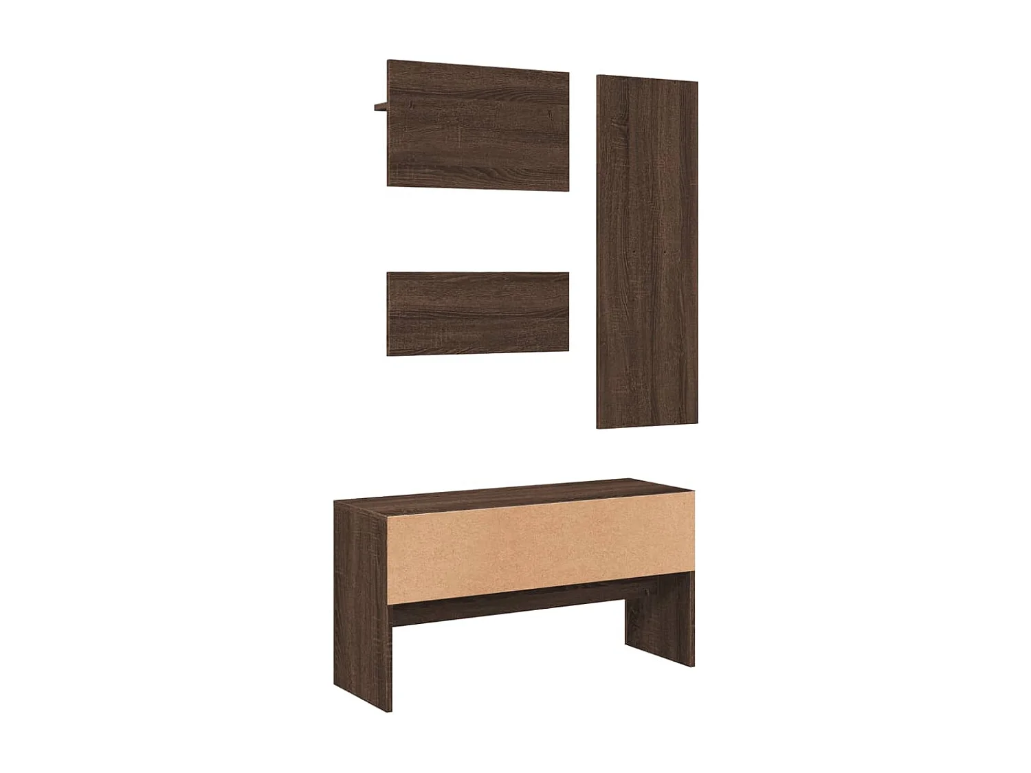 Ensemble de meubles de couloir 4 pcs chêne marron