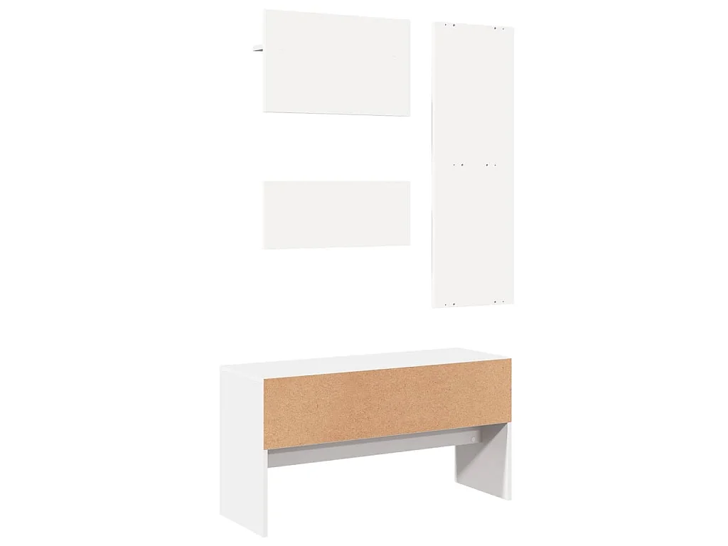 Ensemble de meubles de couloir 4 pcs blanc bois d'ingénierie