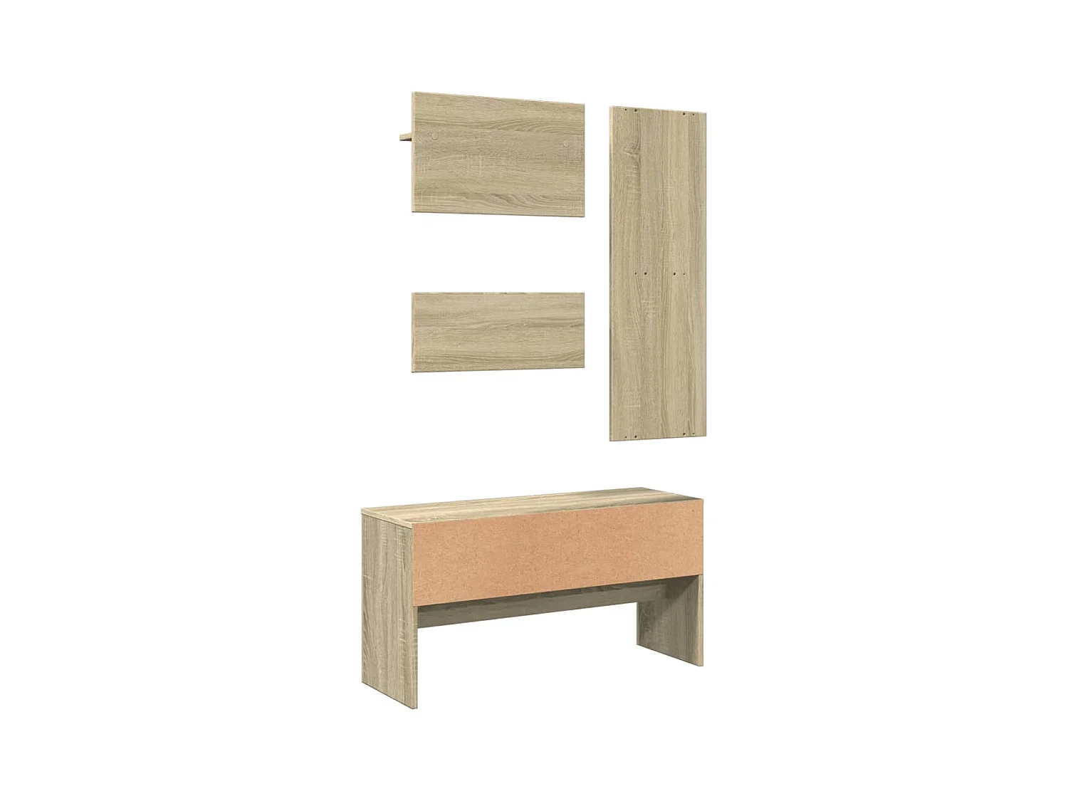 Ensemble de meubles de couloir 4 pcs chêne sonoma