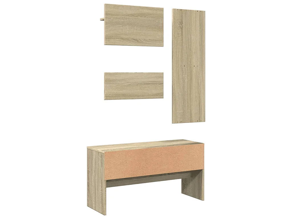Set Mobili da Ingresso 4 pz Rovere Sonoma in Legno Multistrato