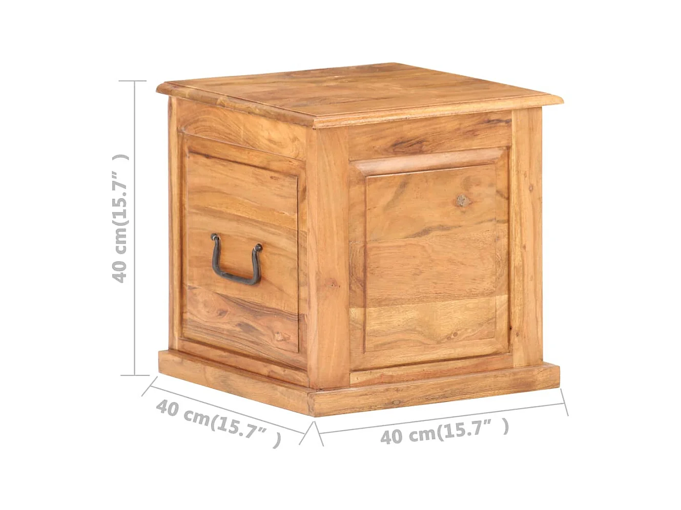 Kist 40x40x40 cm massief acaciahout