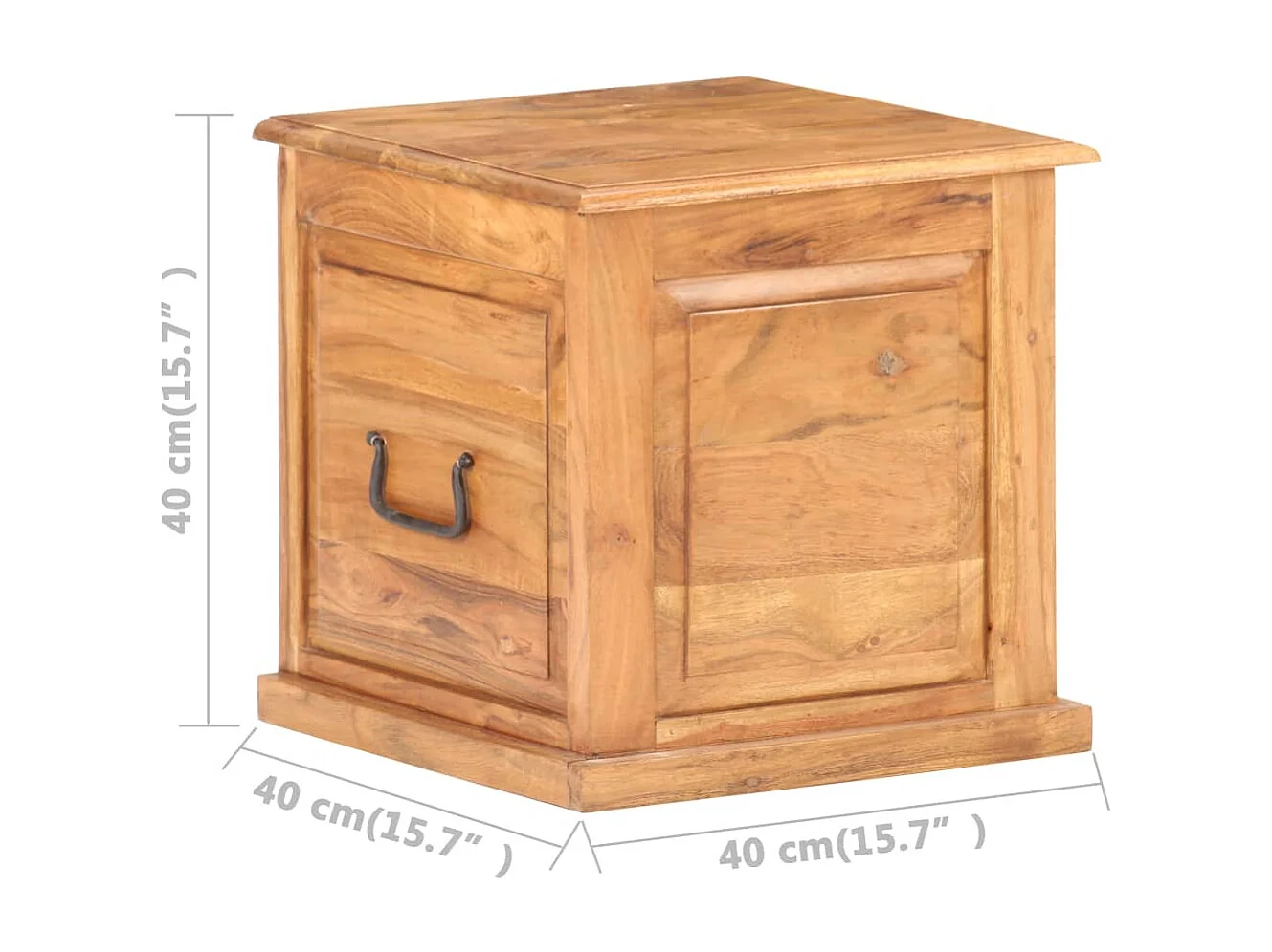 Kist 40x40x40 cm massief acaciahout