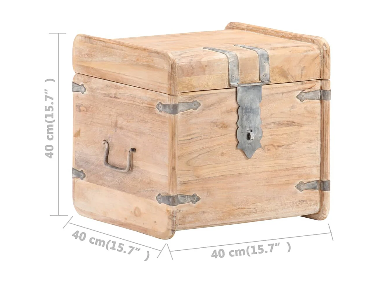 Coffre 40x40x40 cm Bois d'acacia solide