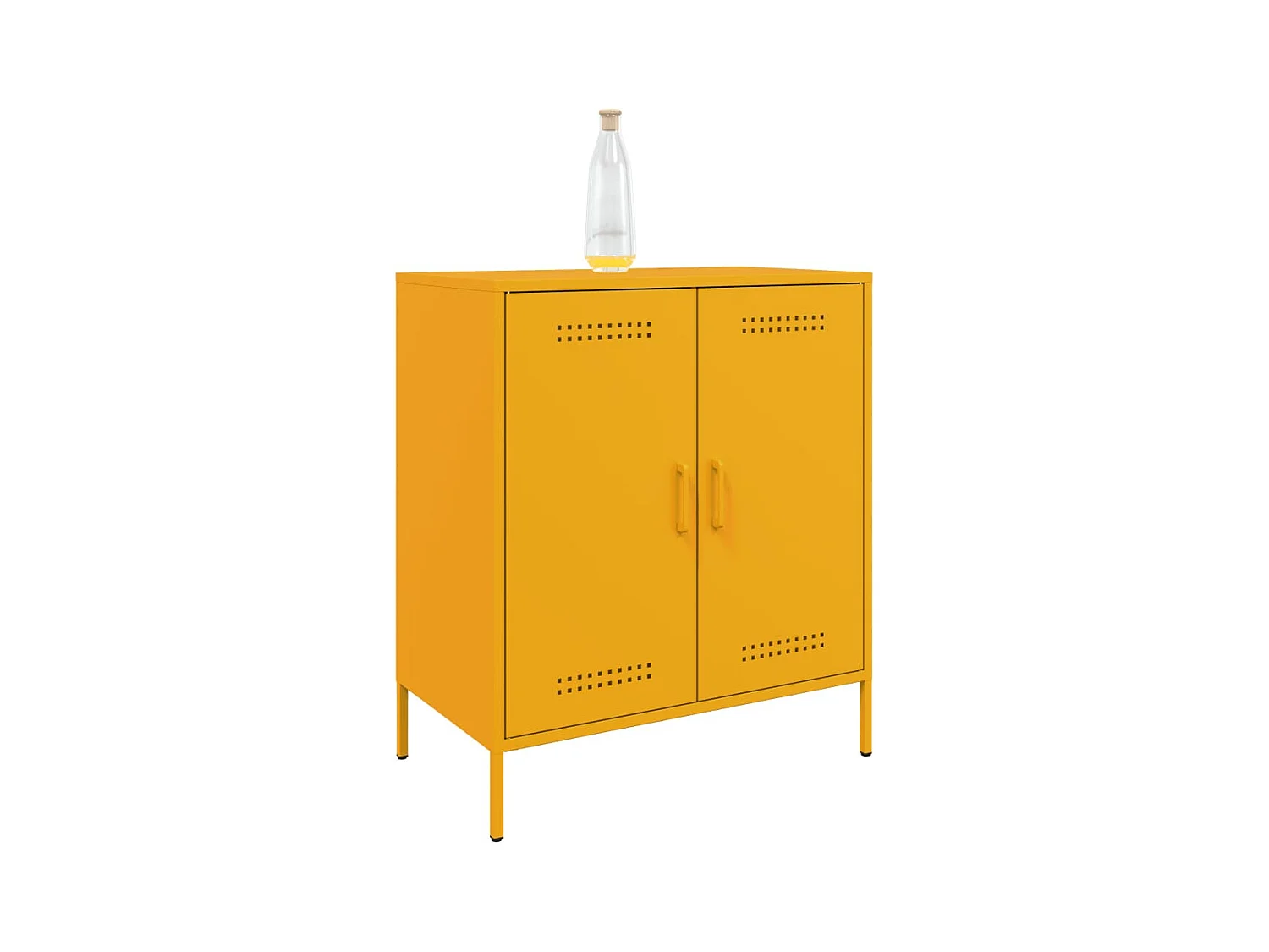 Buffet jaune moutarde 68x39x79 cm acier