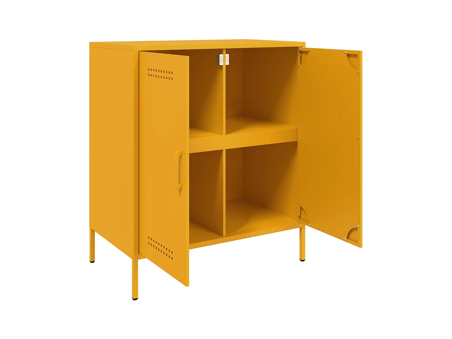 Buffet jaune moutarde 68x39x79 cm acier