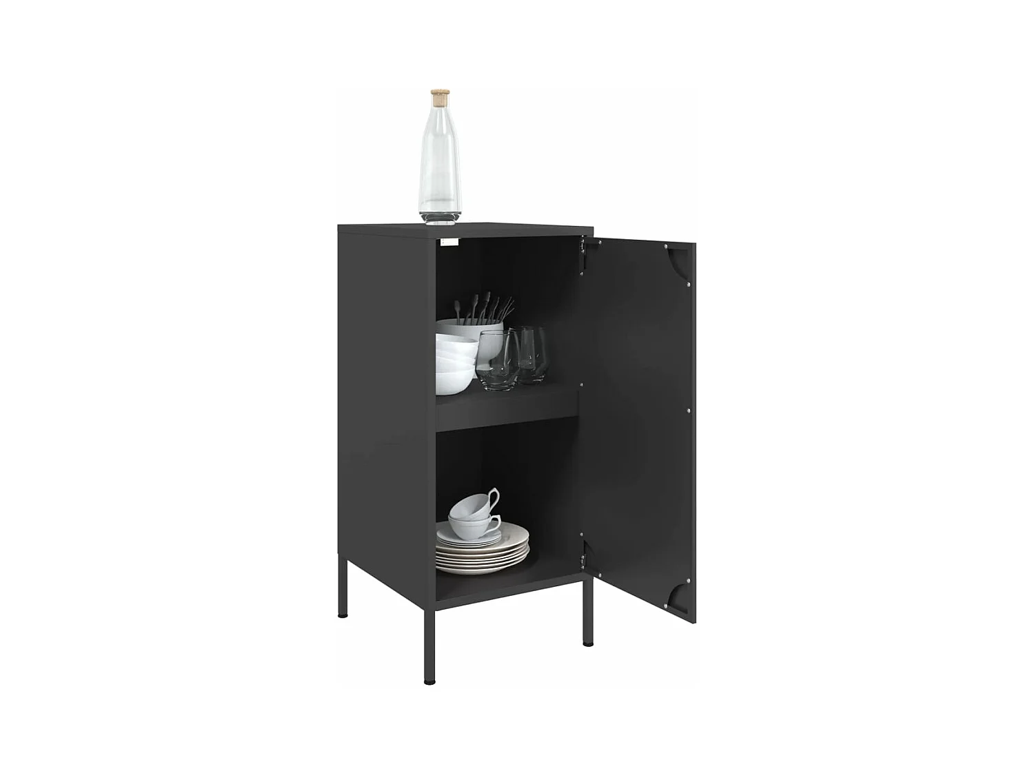 Buffets 2 pcs noir 36x39x79 cm acier