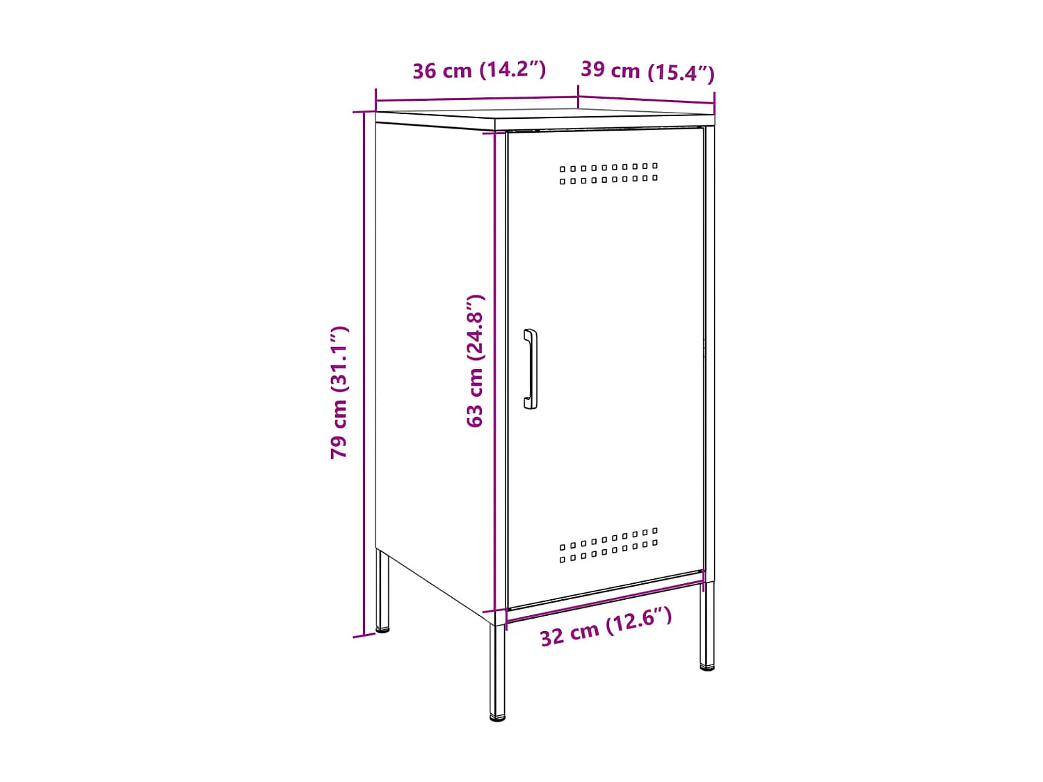 Dressoirs 2 st 36x39x79 cm staal zwart