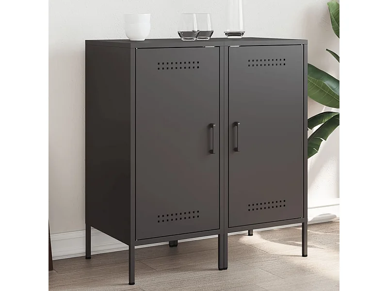 Sideboards 2 Stk. Schwarz 36x39x79 cm Stahl