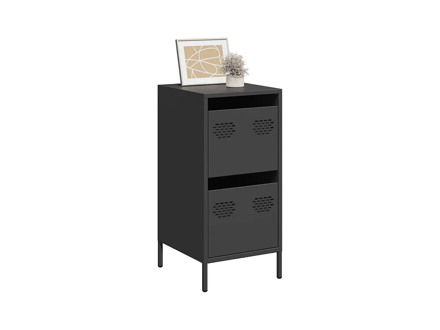 Buffet noir 35x39x73,5 cm acier laminé à froid