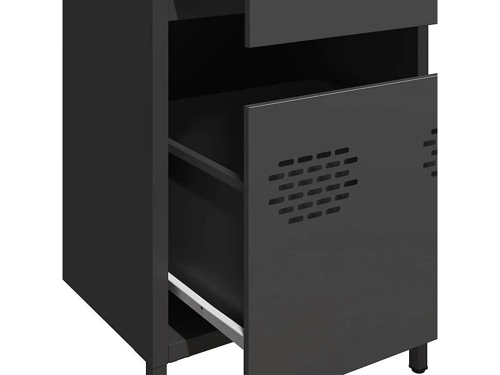 Buffet noir 35x39x73,5 cm acier laminé à froid