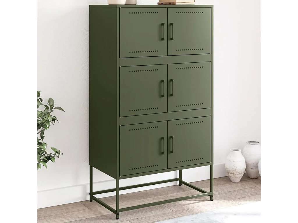 Buffet vert olive 68,5x38,5x123,5 cm acier