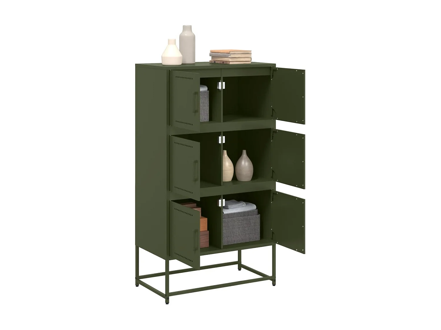 Buffet vert olive 68,5x38,5x123,5 cm acier