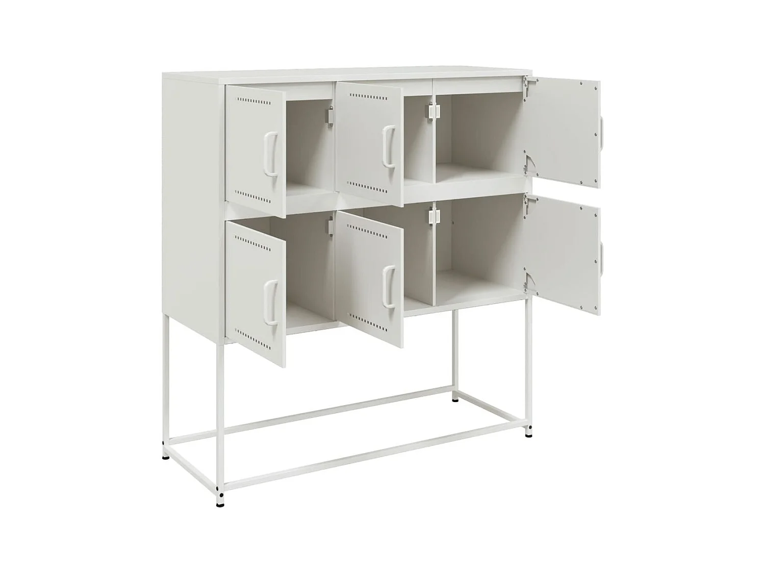 Dressoir 100,5x39x107 cm staal wit