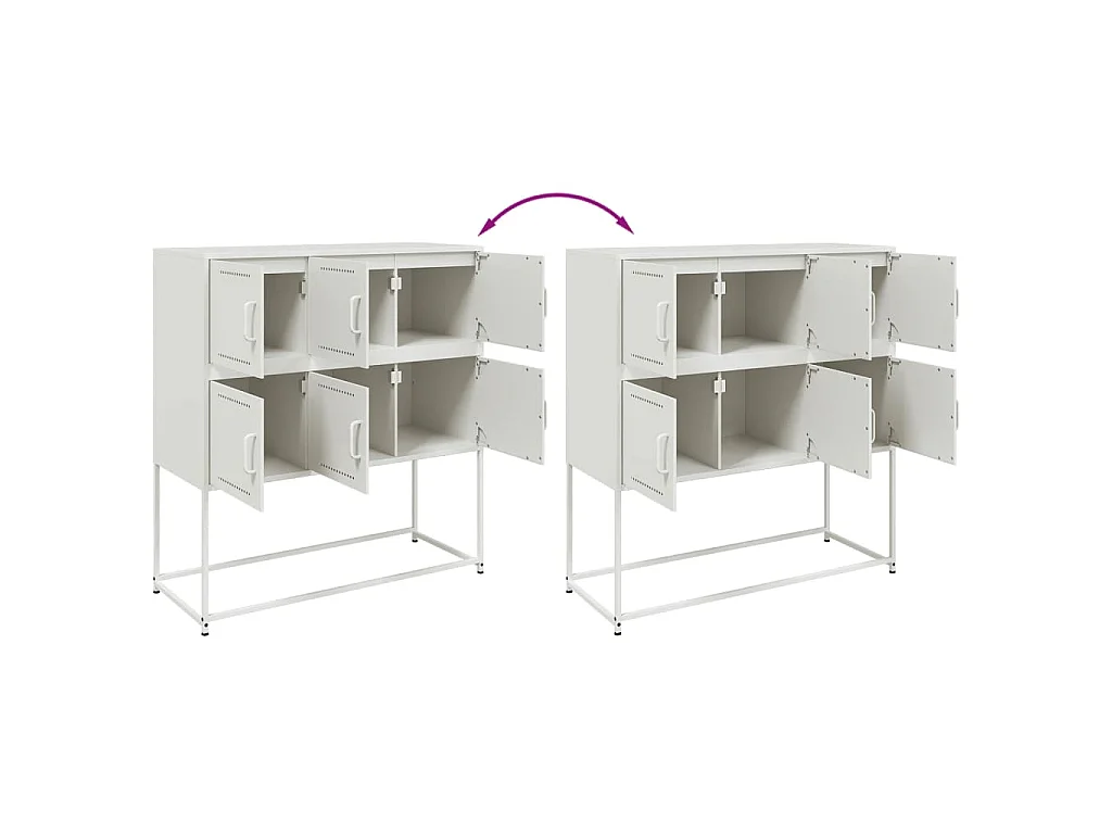 Buffet blanc 100,5x39x107 cm acier